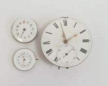 19th century fusee pocket watch movement by Davies & Co, Litherland, Liverpool, with white enamel
