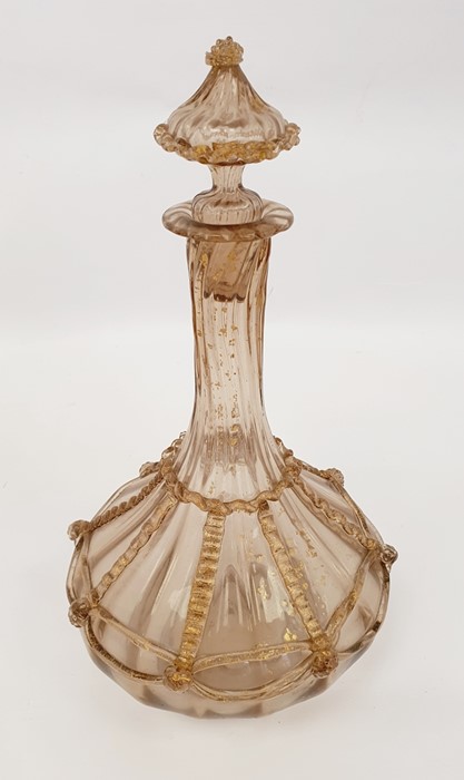 Suite of Venetian glass to include two decanters with gilt decoration, 18 larger wine glasses and 16 - Image 3 of 4