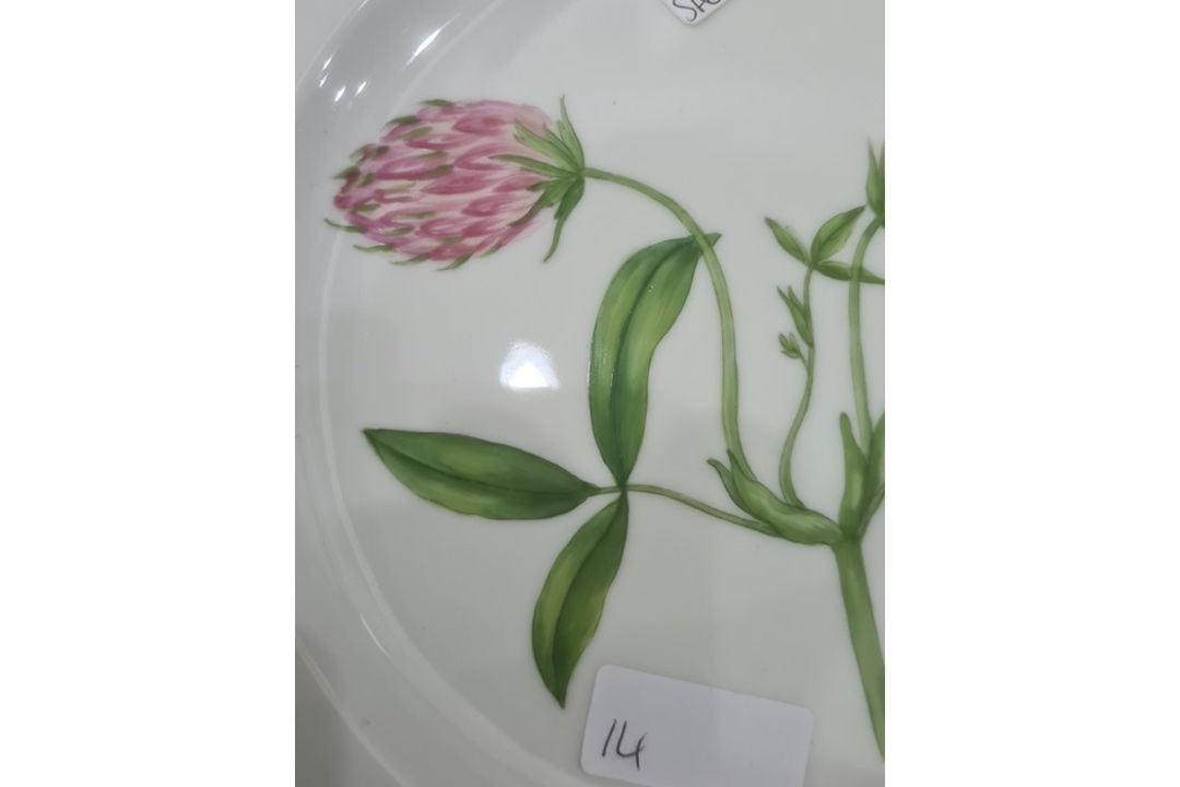 Royal Copenhagen porcelain plate painted with 'Trifolium Alpestre', having shaped gilt and pierced - Image 21 of 21