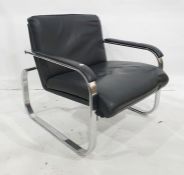 Single 20th century office armchair with chrome supports