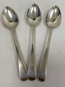 Three George III silver dessert spoons, maker William Eley & William Fearn, London 1804, 2.5toz.