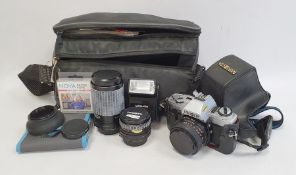 Minolta X-300 camera with Clubman MC Auto 1:2.8 lens and Club MC Auto zoom 1:4.5-5.5 lens