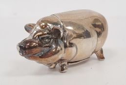 A 20th century silver pig vesta, marked 925, OME, 1.3ozt