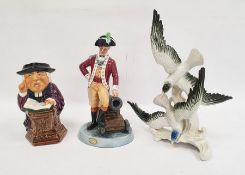 Roy Kirkham character jug of a parson, Royal Doulton china figure 'Officer of the Line' HN2733, 24cm