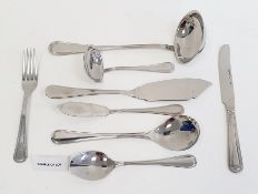 Part set of plated cutlery with bead decoration and various other items of plated and stainless