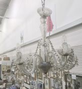 Eight branch electrolier with glass drops