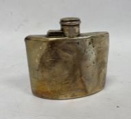 An early 20th century silver hip flask, plain form, Birmingham, 1918, makers Daniel & Arter, 3.