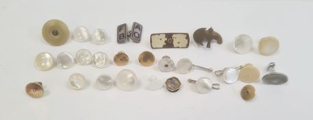 Three various 9ct gold studs, approx 2.4g, quantity of various studs and sundry items