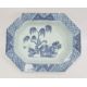 Chinese porcelain shallow dish, oblong with canted corners, willow and lotus design in blue and with - Image 1 of 10