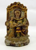 Possibly 18th century Italian carved wood and polychrome finished figural scene of Madonna and