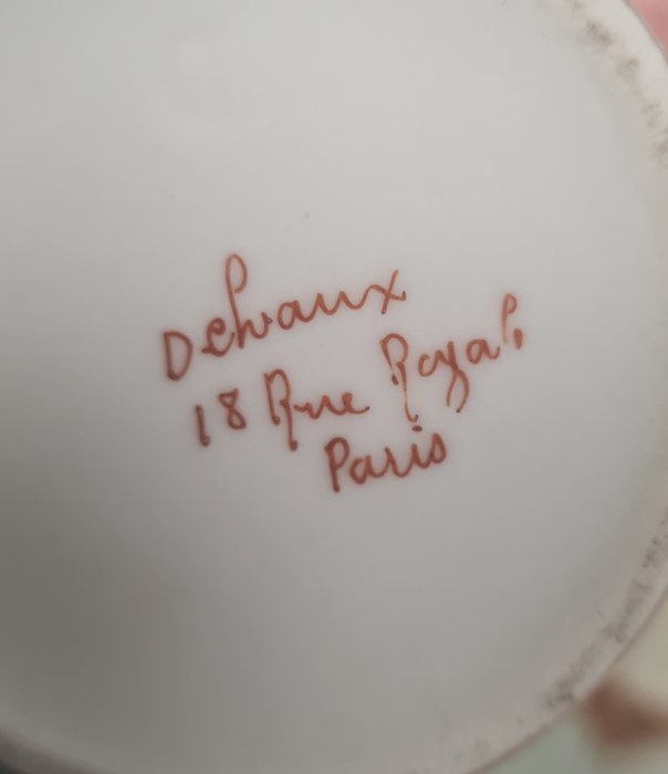 French Dehaux, Paris, porcelain bachelor's coffee pot with matching two-handled sucriere, yellow - Image 3 of 5