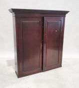 Two-door cabinet enclosing shelves, moulded cornice, 116cm x 126cm