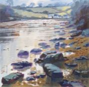 Michael B Edwards (1939-2009) Oil on board 'Gillan Creek, Cornwall' Signed lower left 60cm x