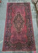 Vintage Iranian village rug with vibrant floral pattern, 300 x 161cm