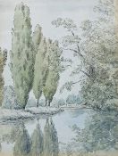 19th century  Watercolour Study of young girl in cape and bonnet, 15cm x 12cm  Pen, ink and