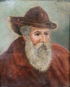Late 19th/ early 20th century Oil on card 'Leonardo Di Vinci' Marked to reverse by Thomas Barker