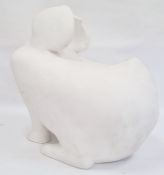 Modern large white painted composition model stylised rabbit, indistinctly signed M Brennan?, 53cm