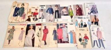 Quantity of Vogue, Butterick and other dress patterns, 1960's and later and a pair Watts patent