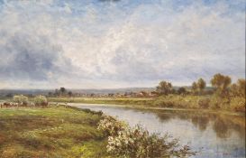 Daniel Sherrin (British, 1869-1940) Oil on canvas Pastoral scene Signed lower right 38.5cm x 59cm