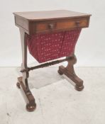 Late Victorian mahogany worktable, the rectangular top with rounded corners, single drawer above