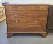 19th century mahogany chest of two short over three long drawers, the rectangular top with applied
