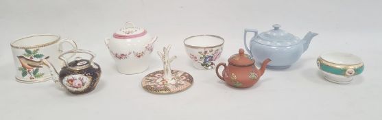 Collection of English pottery and porcelain teawares, circa 1830 and later, printed and painted with