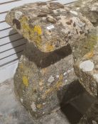 Staddlestone with square top, on tapering base, 74cm high