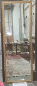 20th century rectangular mirror with gilt sprayed frame, 62cm x 167.5cm