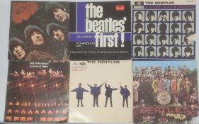 Assorted records to include; The Beatles 'Rubber Soul' (mono) 'Help!' (mono) 'First!' 'With the