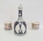 Copeland late Spode coronation decanter 1911 in shades of blue, a Myott & Son Laura Knight George VI