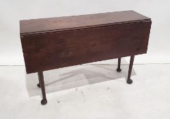 19th century drop-leaf table of rectangular form, turned legs to pad feet, 120.5cm long