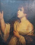 British school (late 18th/early 19th century)  Oil on canvas Girl with raised hand, 61cm x 48cm