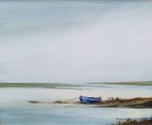 Anthony Waller (Contemporary) Pair of oils on board Coastal scenes with boats, signed lower right,