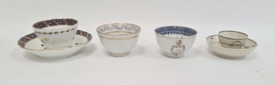 Collection of English pottery and porcelain and a Chinese export armorial tea bowl, late 18th to