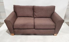 Pair of brown two-seater modern sofasCondition ReportBoth in very good condition with minimal