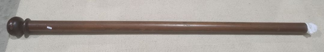 Victorian turned wooden curtain pole, approx. 167cm long