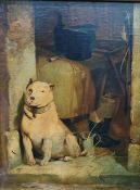 ********* WITHDRAWN ********** Continental school (20th century) Oil on board Dog in stable doorway,
