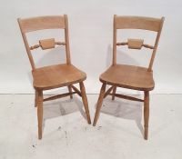 Set of eight 20th century beech framed dining chairs (8)