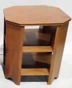 Modern octagonal side table with two shelves under