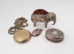 Single Victorian gilt metal pendant earring modelled as an acorn with wirework decoration