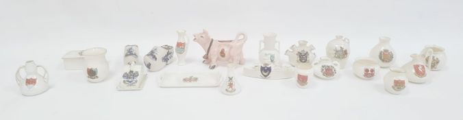 Collection of Goss crested china and other crested ware to include a model of a boat, miniature
