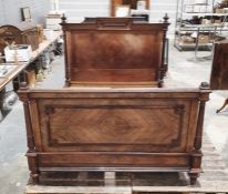 19th century rosewood double bed frame, the interior width approx 52.5