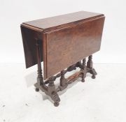 19th century possibly burr yew gateleg table of rectangular form, moulded edge, with single
