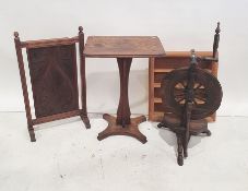 Side table, the rectangular top with rounded corners, unusual base and design, an Art Nouveau