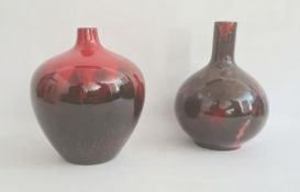 Royal Doulton veined flambe vase, printed black mark, No. 1616, impressed marks, 26cm high and