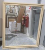 Modern rectangular mirror in cream-coloured frame Condition Report Approx. Dimensions: 107cm x 92cm