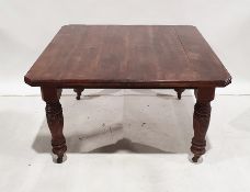 19th century mahogany extending dining table, the rectangular top with moulded edge, canted corners,