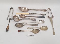 Quantity of EPNS table flatware, various patterns, thread bordered and a quantity of yellow-