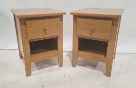 Pair of modern bedside tables with single drawer above shelf (2)