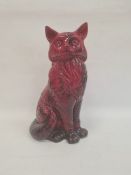 Royal Doulton flambe veined seated cat, 27cm high  Condition ReportSome wear to base, no other
